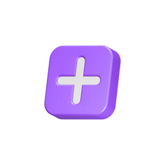 Obraz premium Plus cross medical add icon 3d symbol