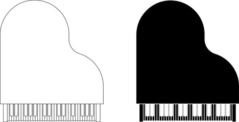 top view piano icon set © Sutana
