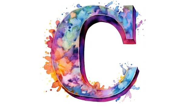 Letter symbol C of colorful field fresh flowers isolated on white