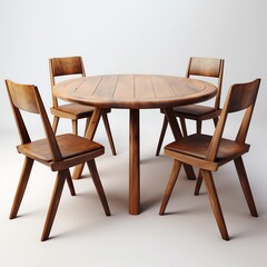 a table and chairs around each other