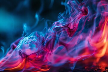 a colorful smoke in the dark