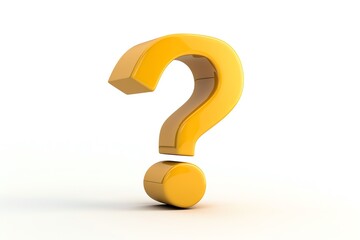 a yellow question mark on a white background
