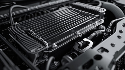A heavy-duty transmission cooler, with dense fins and high-flow lines, keeping the transmission fluid at optimal temperature
