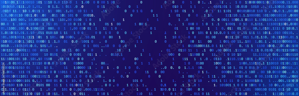 Aufkleber Abstract Blue Technology Background. Binary Computer Code. Programming Coding Hacker concept. Vector Background Illustration.