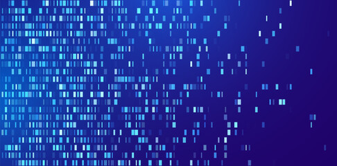 Abstract Blue Technology Background. Binary Computer Code. Programming Coding Hacker concept. Vector Background Illustration.