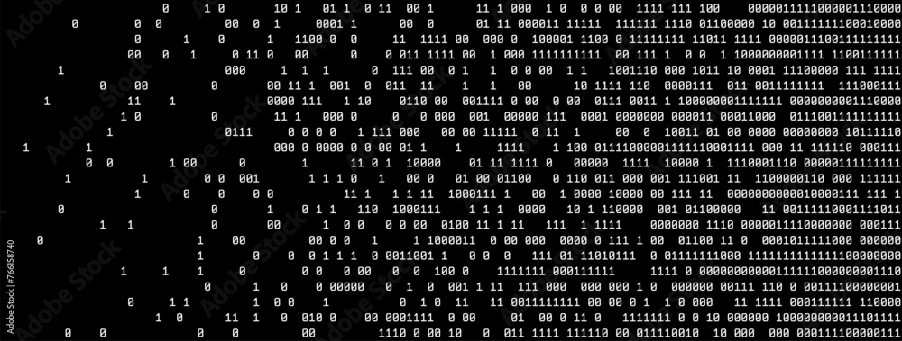 Aufkleber Texture from Zeroes and Ones, Binary Machine Code Background. Random Parts of Program Code. Digital Data Flowing Technology Concept. Random Data Matrix Vector Illustration.