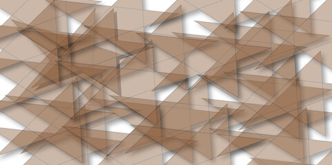 Beige polygon textured background. Triangle geometrical pattern on a shiny metal plate