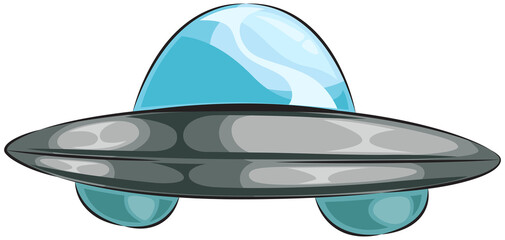cartoon illustration alien spaceship transparent background