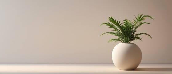 	
ceramic vase with plant minimalist look and modern design	