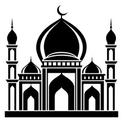 Symbol of Faith Islamic Mosque Silhouette Logo Inspires Reverence