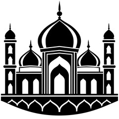 Beautiful Islamic Mosque Vector silhouette logo