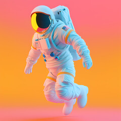 Astronaut exploring an orange planet