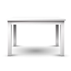 minimalist white table with silver legs