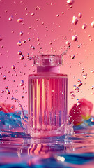 Exquisite perfume bottle captured against a clean background, presented in the highest quality. This ultra-detailed image highlights the elegance and craftsmanship of the fragrance, emphasizing its lu - obrazy, fototapety, plakaty