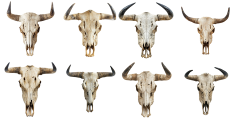 Cow skulls isolated on transparent png background
