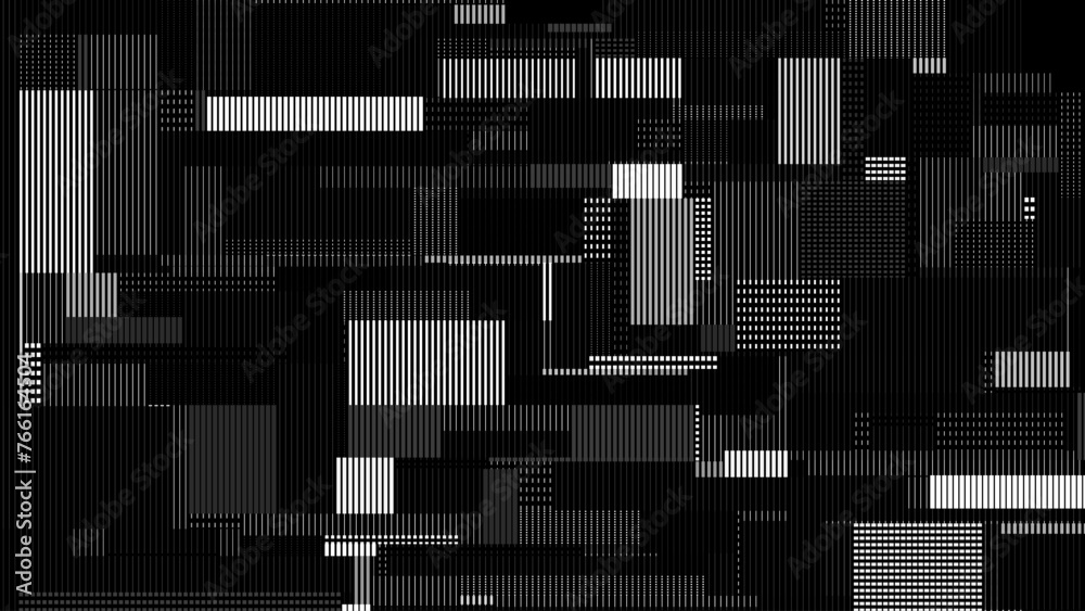 Leinwandbilder glitch television digital lines black and white background. glitched lines noise overlay texture. no