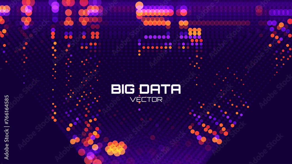 Poster Crypto Blockchain Data Background. Blockchain Grid Abstract Vector Background. Technology of Future Banner Design.