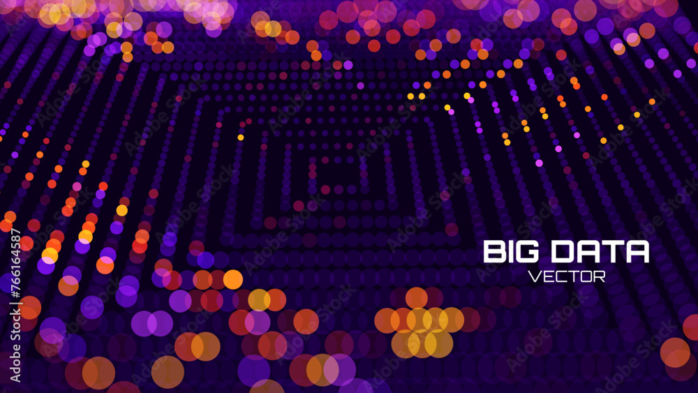 Poster Crypto Blockchain Data Background. Blockchain Grid Abstract Vector Background. Technology of Future Banner Design.