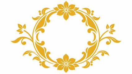 Golden Floral Frame Elevate Your Décor with Luxurious Gold Accents