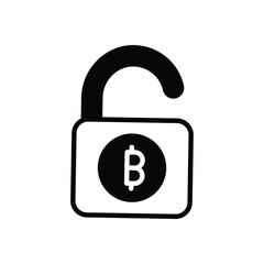 unlock currency icon design with white background stock illustration