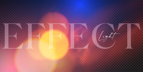 Transparent bokeh blur light effect. Defocused soft lens effect.