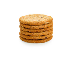 muesli biscuits on white background