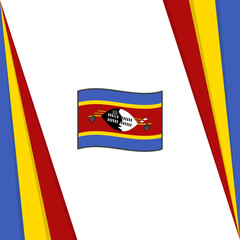 Eswatini Flag Abstract Background Design Template. Eswatini Independence Day Banner Social Media Post. Eswatini Flag