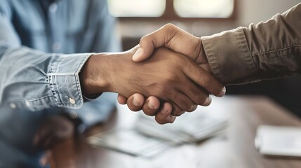 Handshake Symbolizing Earnest Money Deposit and Trusting Business Agreement