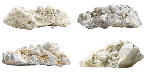 Decorative limestone rocks isolated