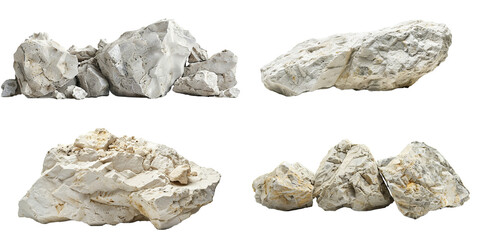 Decorative limestone rocks isolated