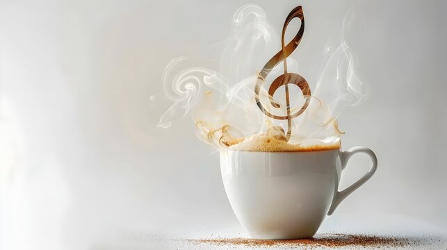 Aromatic Musical Coffee Break in a Cozy Caf Setting