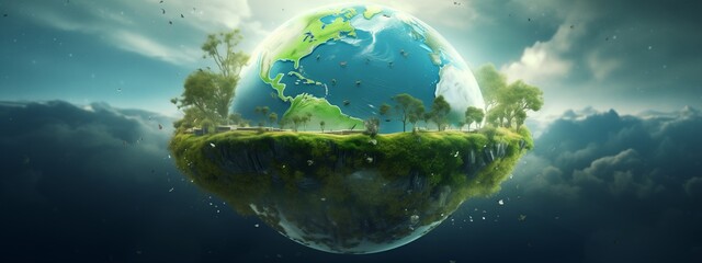 World environment and earth day concept with globe. - obrazy, fototapety, plakaty