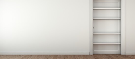Simple white room featuring a lone ladder against a plain white wall in a minimalist setting