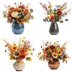 Seasonal fall floral bouquet in trendy vase © Brian