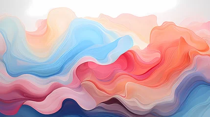 Wandaufkleber Comfortable light pastel color abstract shapes geometric pattern texture doodle graphics © xuan