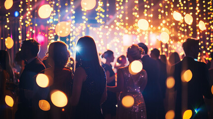 A photo of a community fundraising event, such as a gala dinner or auction, where attendees come together to support local charities live and enjoy, create and create