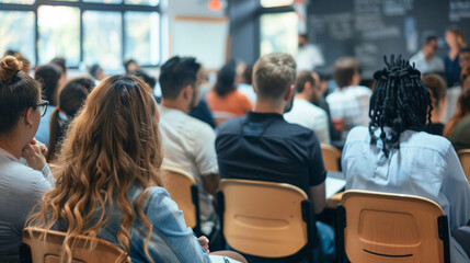 Fototapeta premium A photo of investors attending a real estate investment seminar to learn about different strategies for investing in property and land live and enjoy, create and create