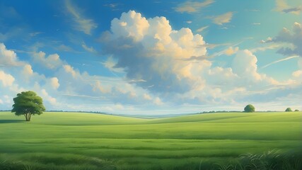 sky and a verdant field