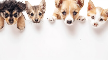 Adorable Puppies and Kittens: Perfect Pets Poster. Generative AI