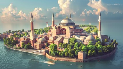 Eastern Essence: Islamic Artistry in Hagia Sophia - obrazy, fototapety, plakaty
