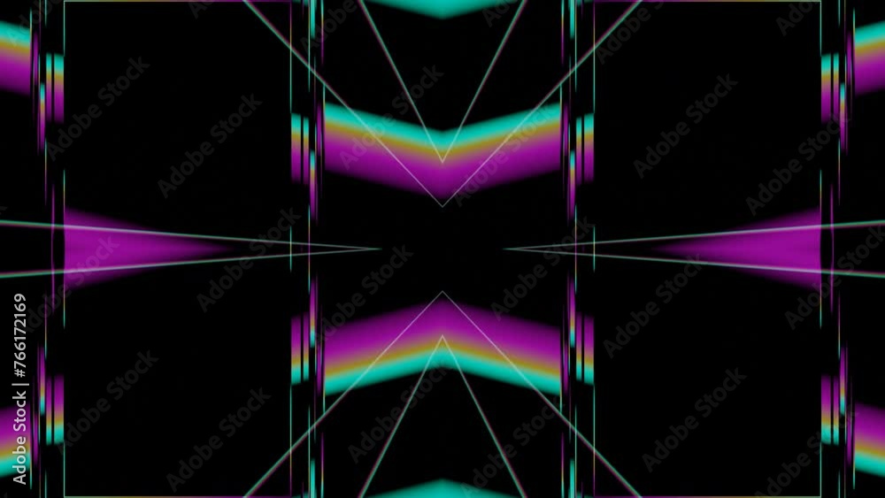 Poster a 3d rendered seamless loop animation featuring a vibrant multicolored pattern set against a black b