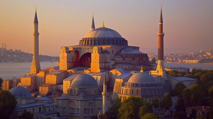 Sacred Splendor: Exploring Istanbul's Hagia Sophia - obrazy, fototapety, plakaty