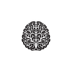 Vector Brain Silhouette Illustration: Human Intelligence, Mind, Psychology, Creativity, and Thought Concept- Minimalist Brain Vector.