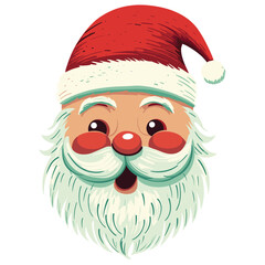 Vector illustration of a charming vintage Santa doodle for Christmas.