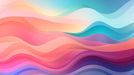 Watercolor background with various waves and wave shapes
