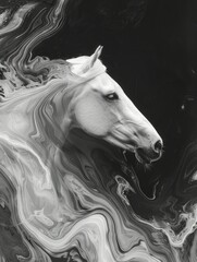The Dynamic Power of a White Horse in Motion