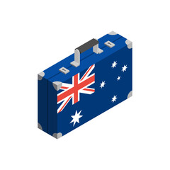 Retro suitcase from Australia. Australia flag on travel suitcase