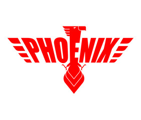 Phoenix Fire bird sign. Symbol of rebirth from the ashes.