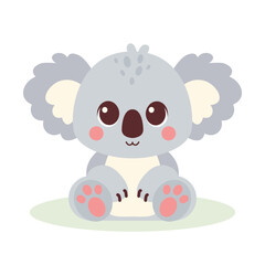 Cute baby koala bear character. Vector illustration for children design. Flat style