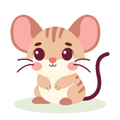 Cute baby jerboa charcter. Vector illustration for children design. Flat style